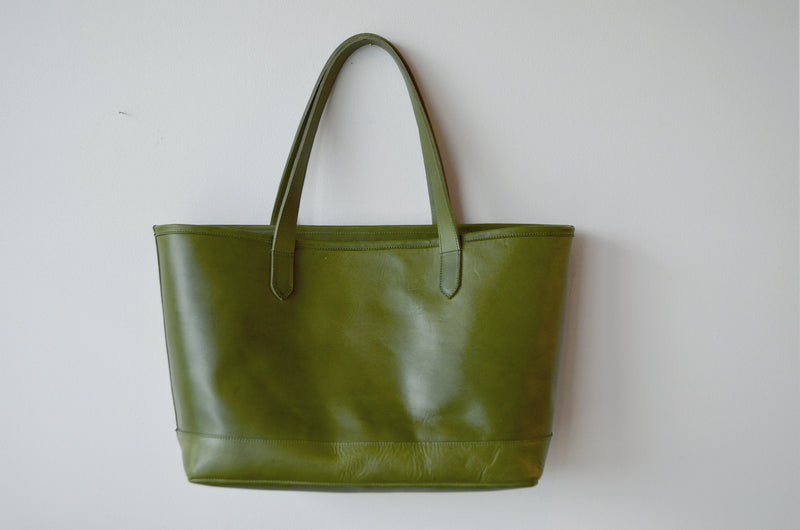 Calf Leather handbag Color Olive Green